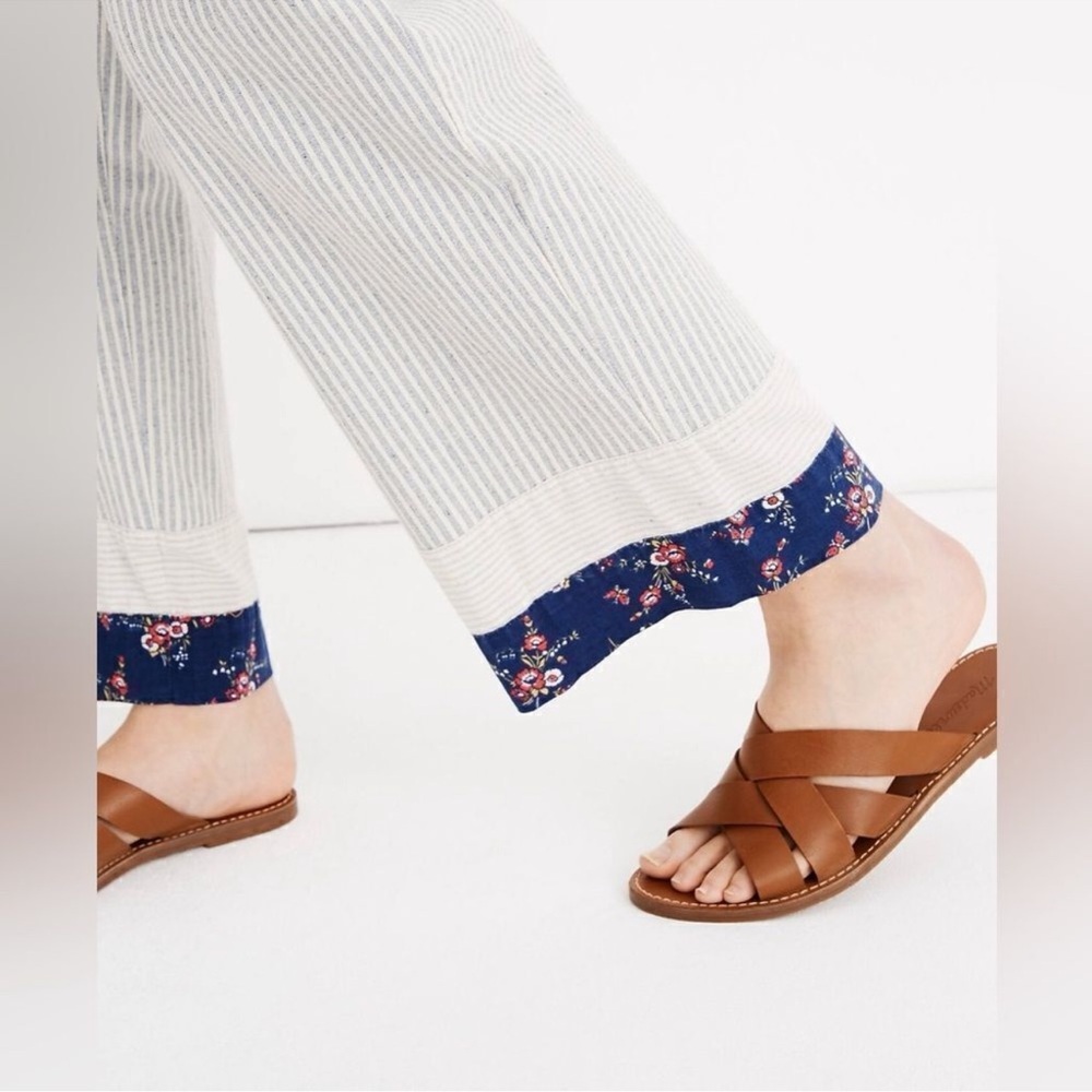Madewell x New Denim Project Striped High-Waist Paperbag Ankle Pants - Picture 3 of 11